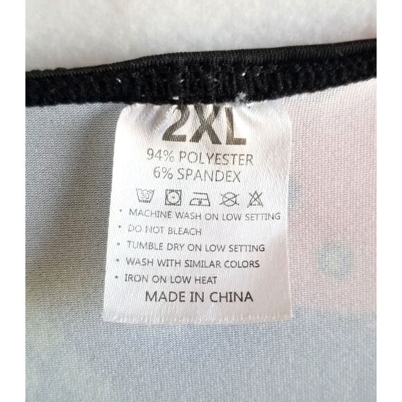 Women's Black Colorful Mushroom Print Skater Dress Plus Sz 2XL Short Sleeves XXL - Picture 2 of 3